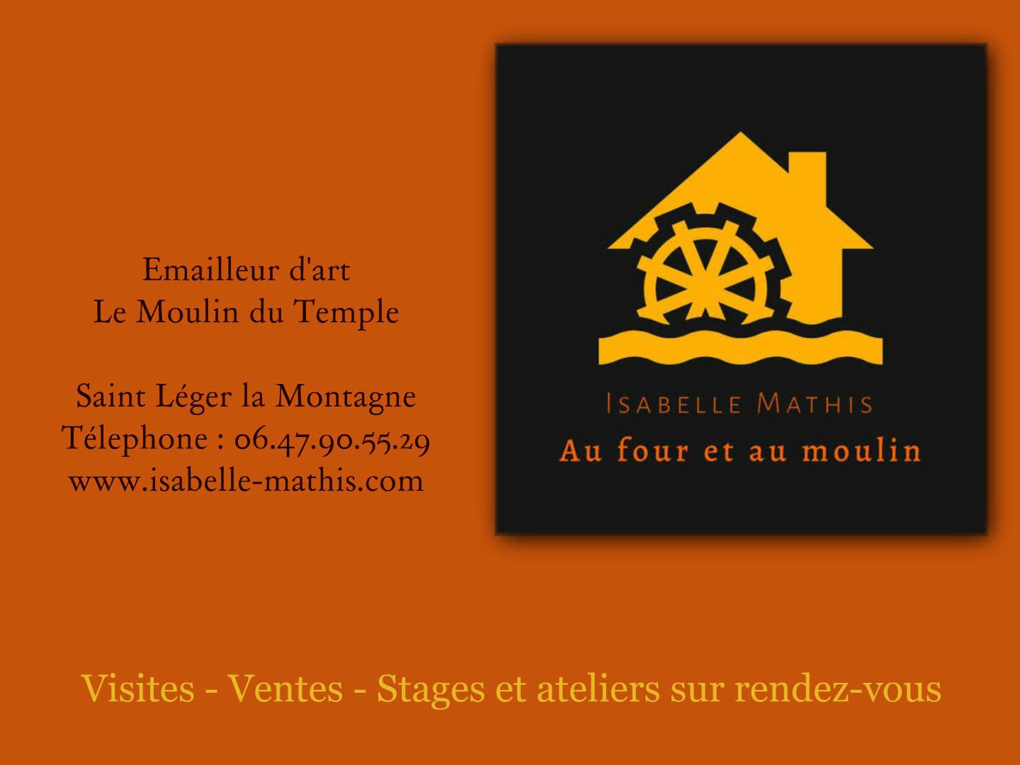 Carte visite Isabelle MATHIS Au four et au Moulin