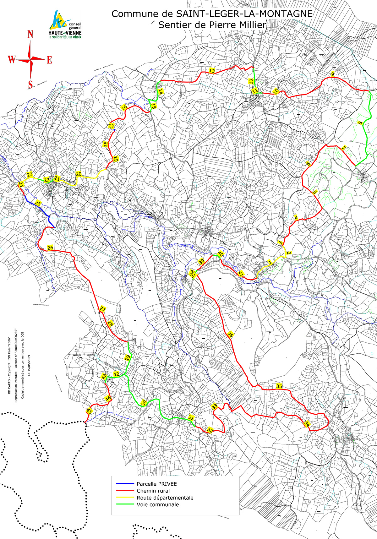 Sentier Pierre Millier cadastre